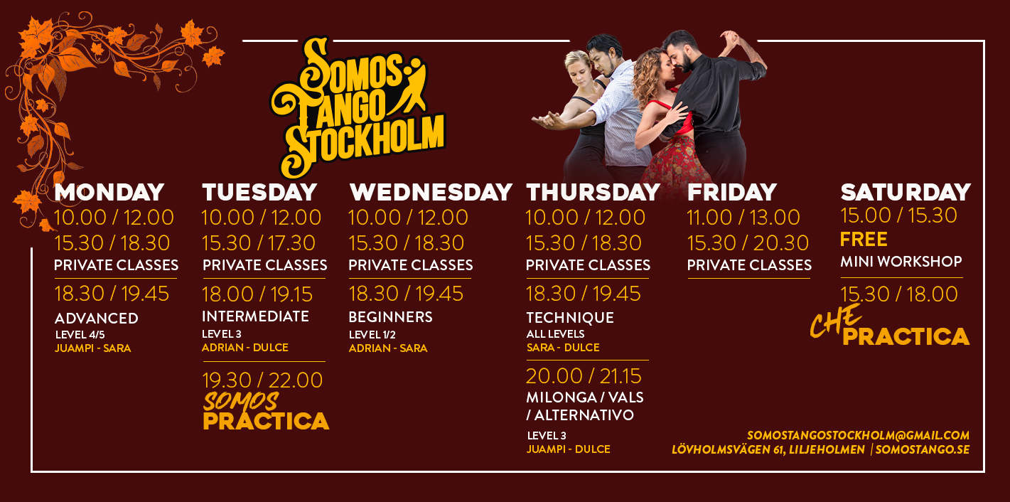 learn tango in stockholm schedule