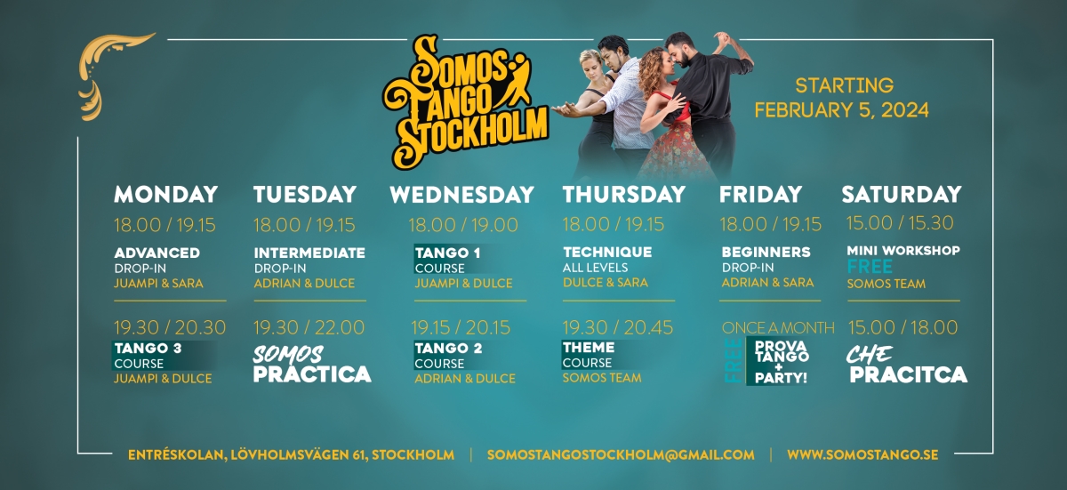 Schedule Spring 2024 - Somos Tango Stockholm